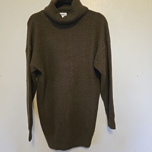 Superdown Women's Ribbed Knit Cozy Turtleneck Sweater Olive Green S NWT